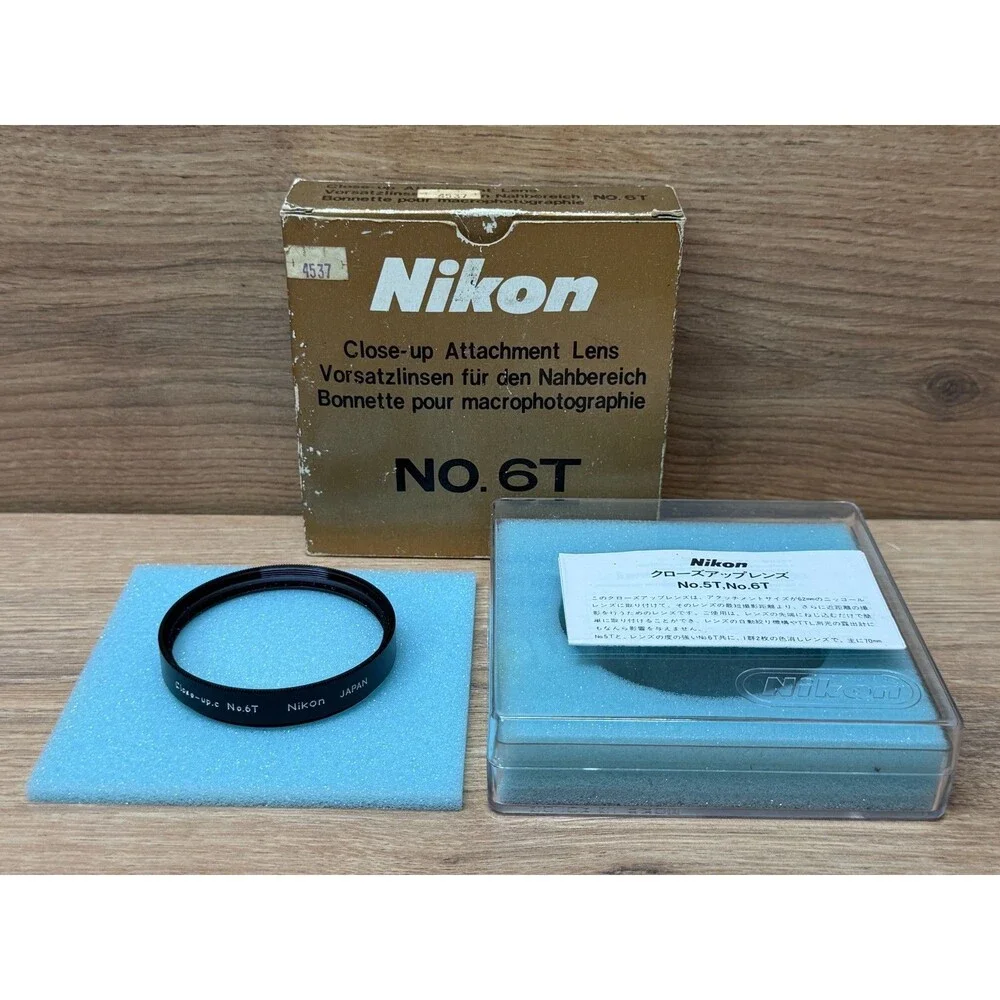 Nikon No. 6T 62mm Close-Up Attachment Lens Filter Macro Japan w/ Box Case Manual
